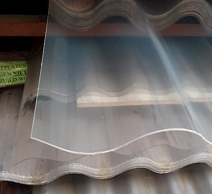 Golfplaat Transparant Glashelder PVC 76/18 1530x1180 werkend 1000mm