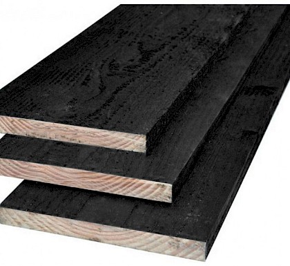 Douglas Plank zwart gespoten 22x200x5000mm